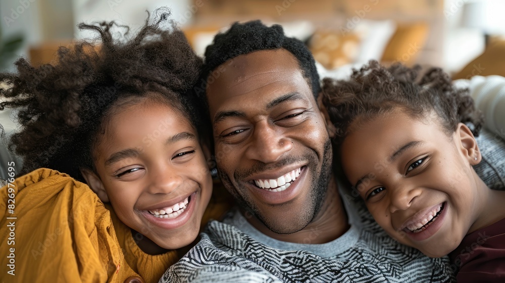 Joyful family moment with beaming smiles Joyful family moment with beaming smiles