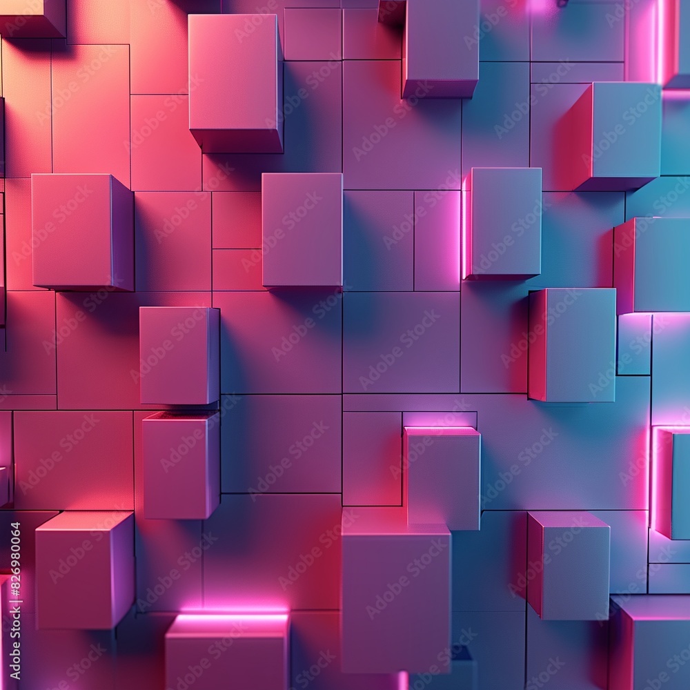 Pink and Purple Tech Background with a Geometric 3D Structure Clean, Minimal design with Simple Futuristic Forms 3D Render Pink and Purple Tech Background with a Geometric 3D Structure Clean, Minimal design with Simple Futuristic Forms 3D Render