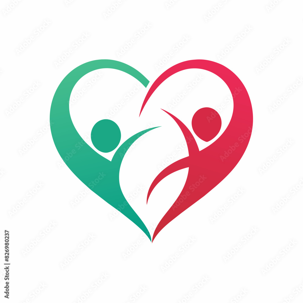 Modern and minimalist people care heart-shaped logo icon vector illustration Modern and minimalist people care heart-shaped logo icon vector illustration