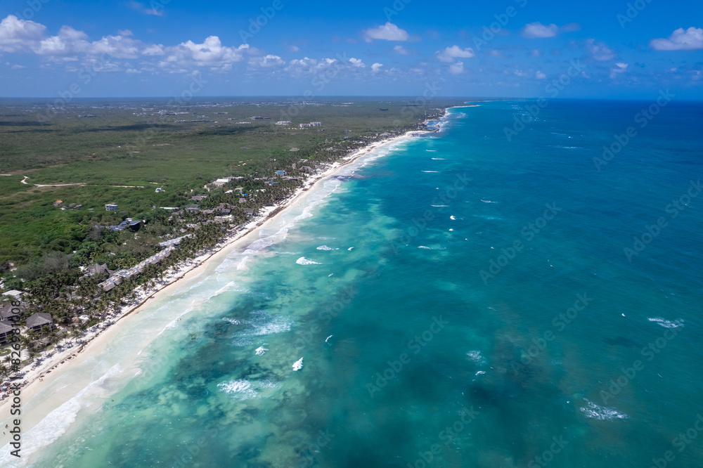 Aerial view of Boca Paila in Tulum