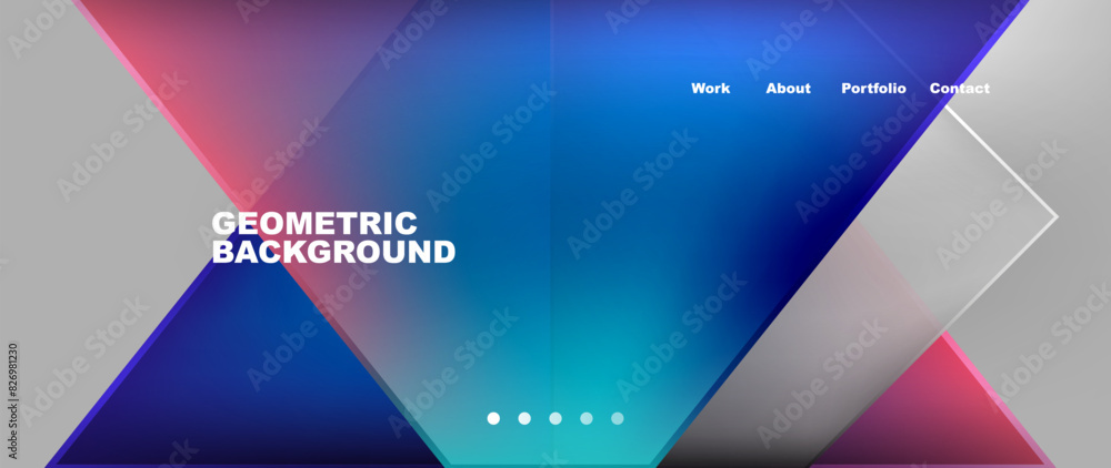 Metal triangles with colorful bright triangles. Geometric modern minimalist design template Metal triangles with colorful bright triangles. Geometric modern minimalist design template