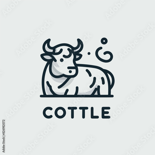 cartoon beef cattle illustration template