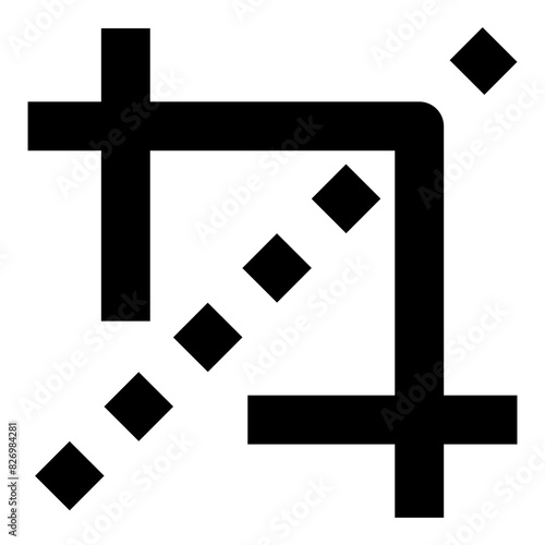 crop line icon for graphic editor user interface