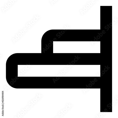  horizontal align right line icon for graphic editor user interface