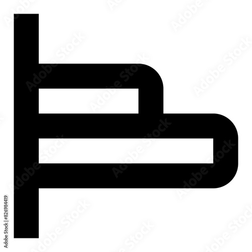 horizontal align left line icon for graphic editor user interface