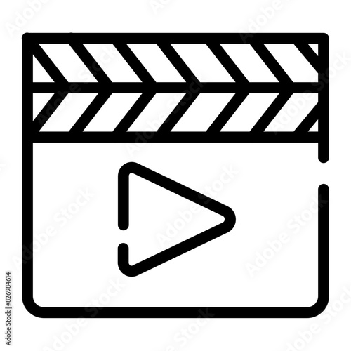 video clapper board in cut line style