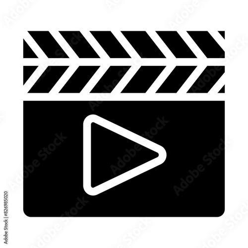 video clapper board in solid style