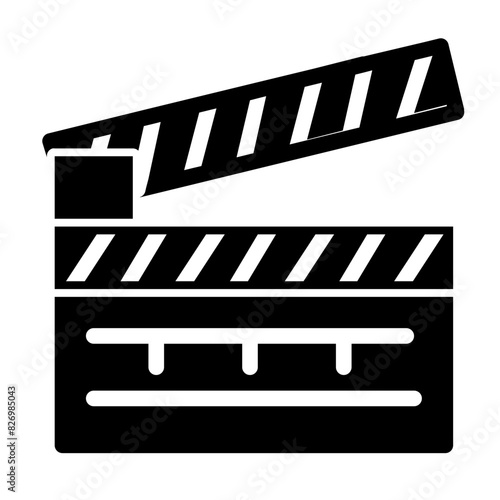 clapper board in glyph style