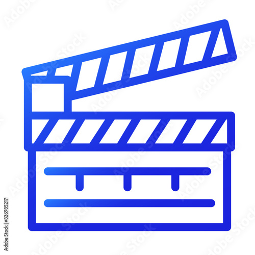 clapper board in blue color style