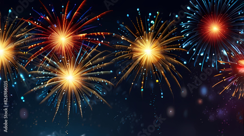 Celebration Background With Fireworks Theme