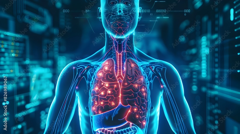 Futuristic Digital Anatomy and Medical Technology Concept Futuristic Digital Anatomy and Medical Technology Concept