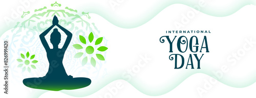 21st june world yoga day poster woman practicing yoga