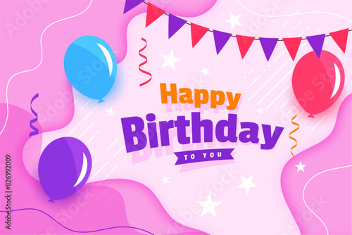 decorative happy birthday greeting background for joyful kids party