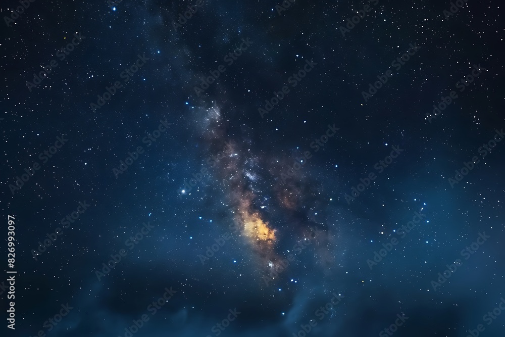 Obraz premium Blue night starry sky, space, background for screensaver. Astrology, horoscope, zodiac signs 