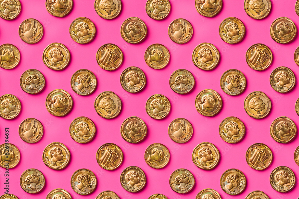 The coins are of various sizes and shapes The coins are of various sizes and shapes