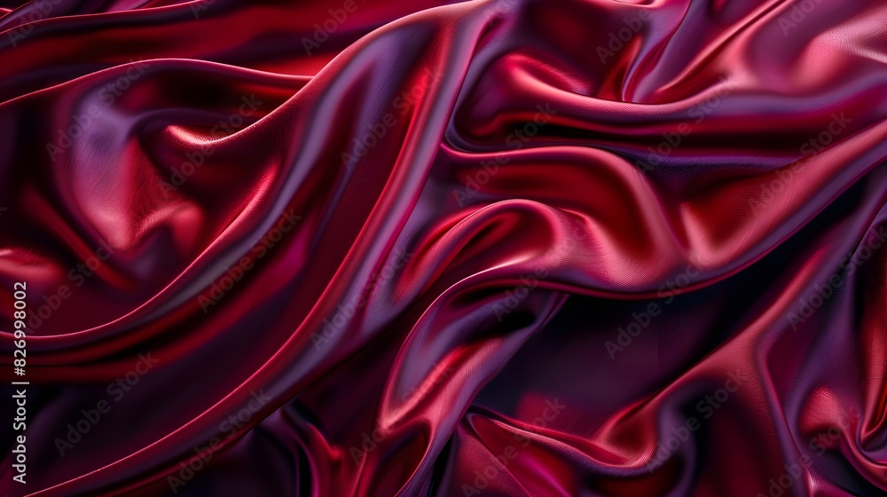 Obraz premium Sumptuous Burgundy Silk Waves Radiating Elegance and Richness