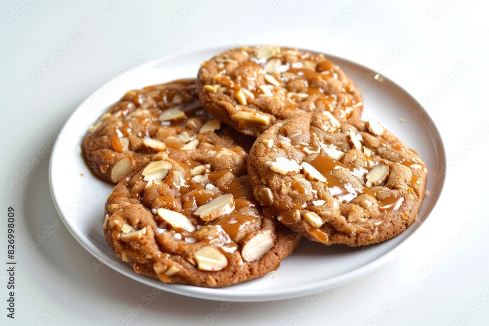 Aunt Gisele's Chewy Caramel Almond Cookies with Perfectly Sweet Caramel Sauce Aunt Gisele's Chewy Caramel Almond Cookies with Perfectly Sweet Caramel Sauce