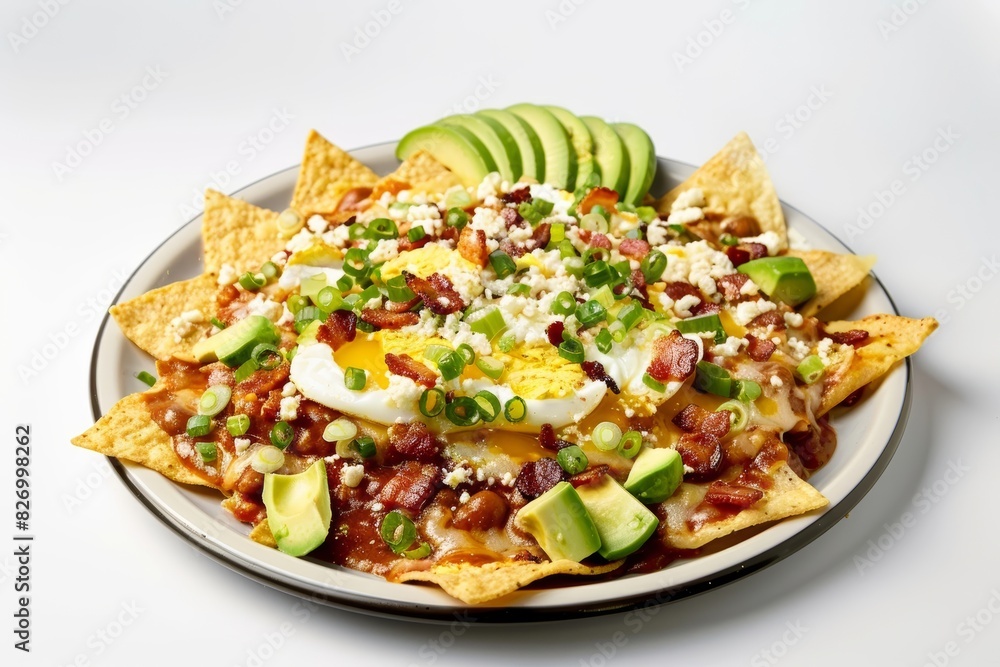 Yummy Bacon, Egg, and Cheese Nachos with a Vibrant Tapestry of Flavors