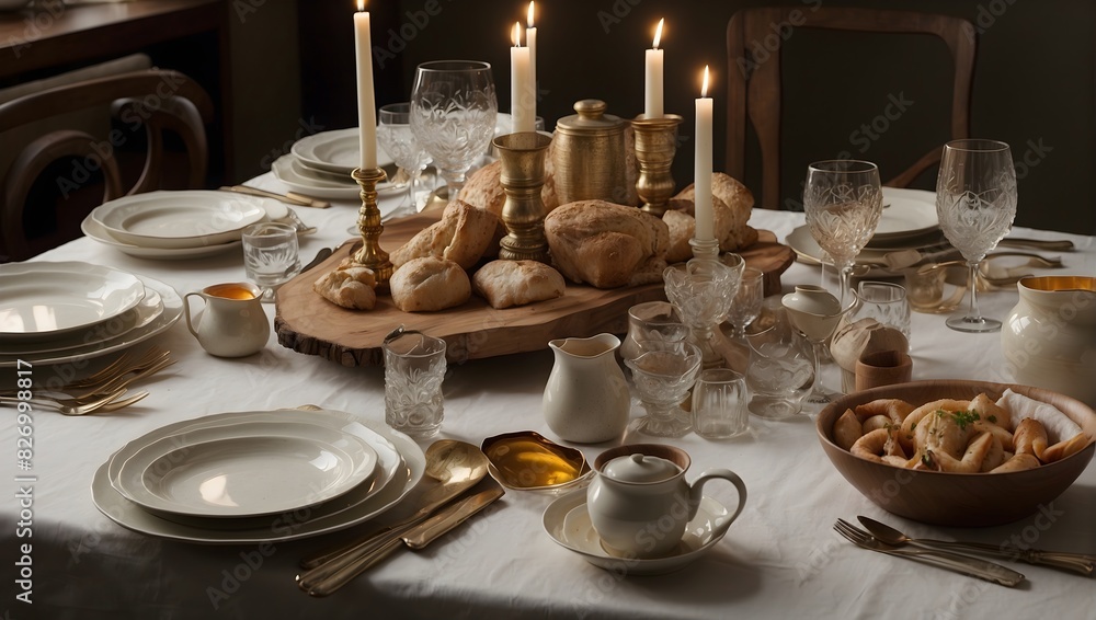 A dinner table set for an unforgettable feast, each item holding a memory of its own ai_generated A dinner table set for an unforgettable feast, each item holding a memory of its own ai_generated