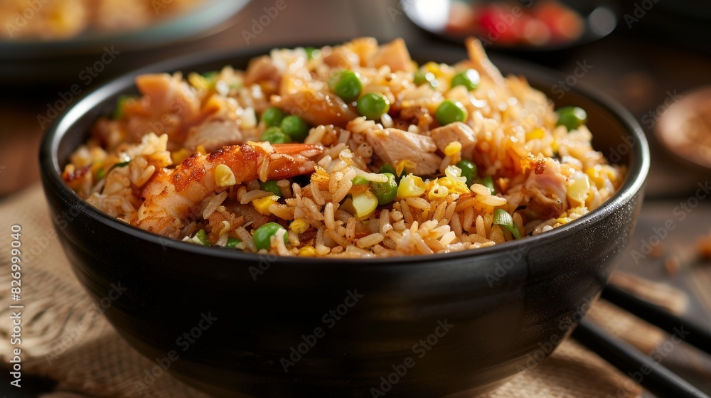 Delicious fried rice with copy space area for text Delicious fried rice with copy space area for text
