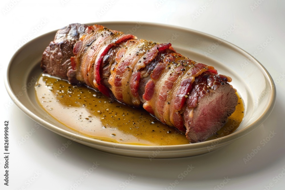 Bacon Wrapped Beef Tenderloin with Delicious Peppercorn Sauce Bacon Wrapped Beef Tenderloin with Delicious Peppercorn Sauce