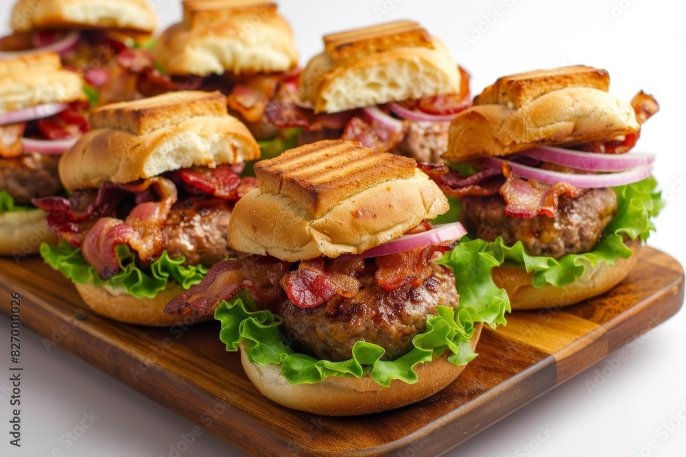 Bacon Sliders with Grilled Patties and Crispy Bacon Bits Bacon Sliders with Grilled Patties and Crispy Bacon Bits