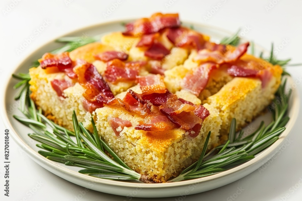 Bacon Cornbread with Crispy Maple Topping Bacon Cornbread with Crispy Maple Topping