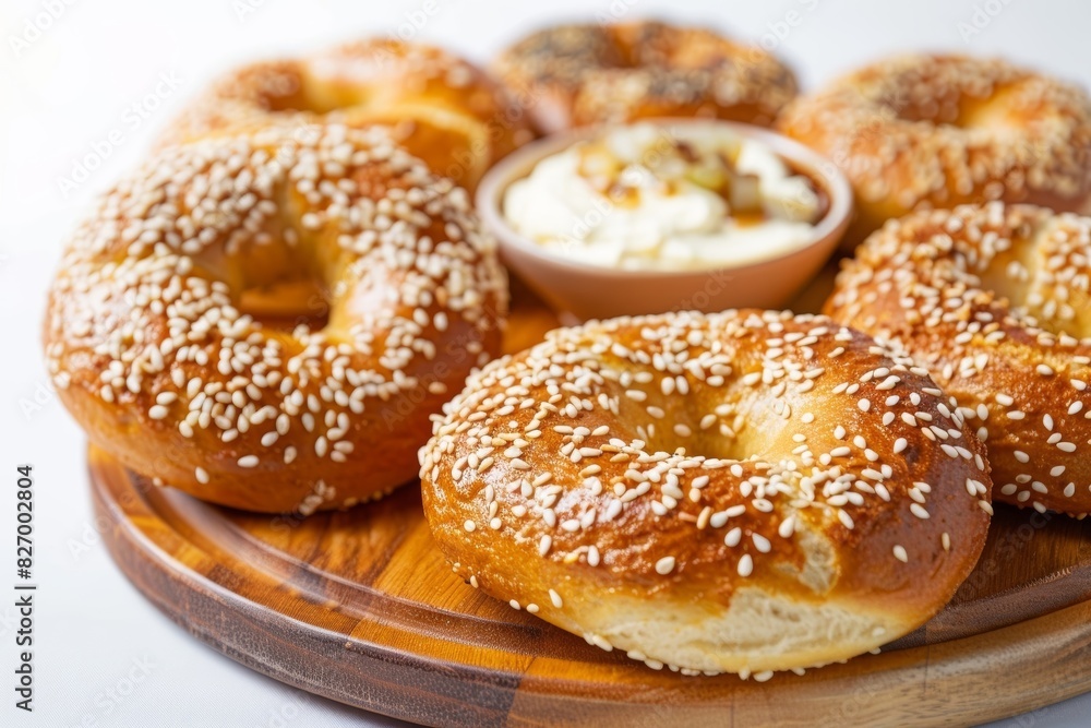 Mouthwatering Bagels with Generous Coating of Sesame Seeds Mouthwatering Bagels with Generous Coating of Sesame Seeds