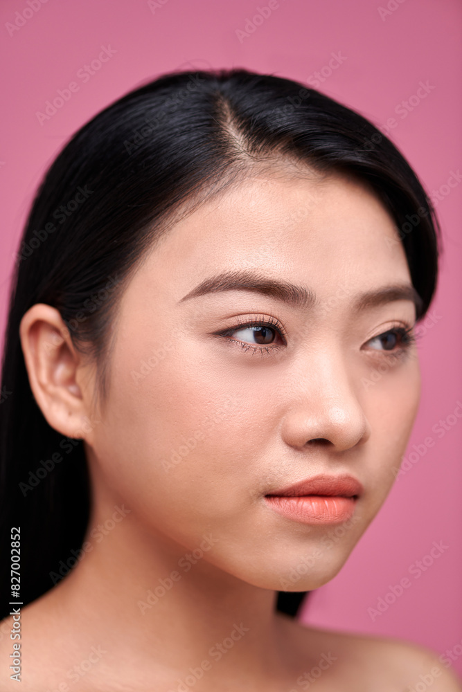 Fototapeta premium Healthy skin concept, Adult woman portrait, skin care concept, beautiful face female model