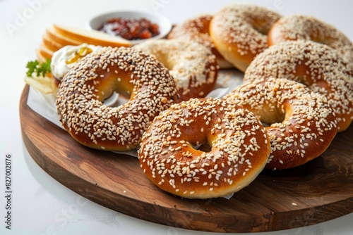 Golden Brown Bagels with Nutty Aroma and Zesty Dip