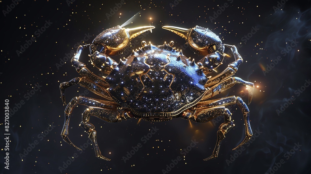 Cancer zodiac symbol, 3D render