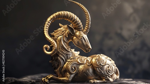 Capricorn zodiac symbol, 3D render