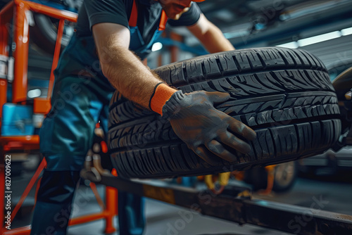 Tire replacement at a repair garage for safe road trips