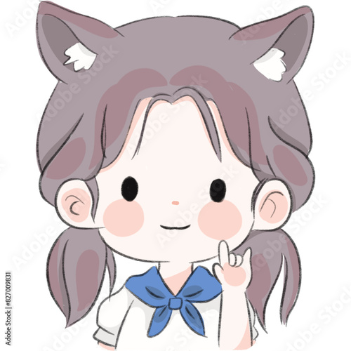 Minimal girl with cat ears 