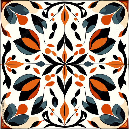 craft a vector pattern for tiles inspired by a specific cultural or regional floral motif