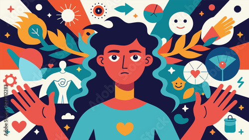 An intricate collage of different gesture drawings seamlessly blending together to convey a complex mix of emotions.. Vector illustration