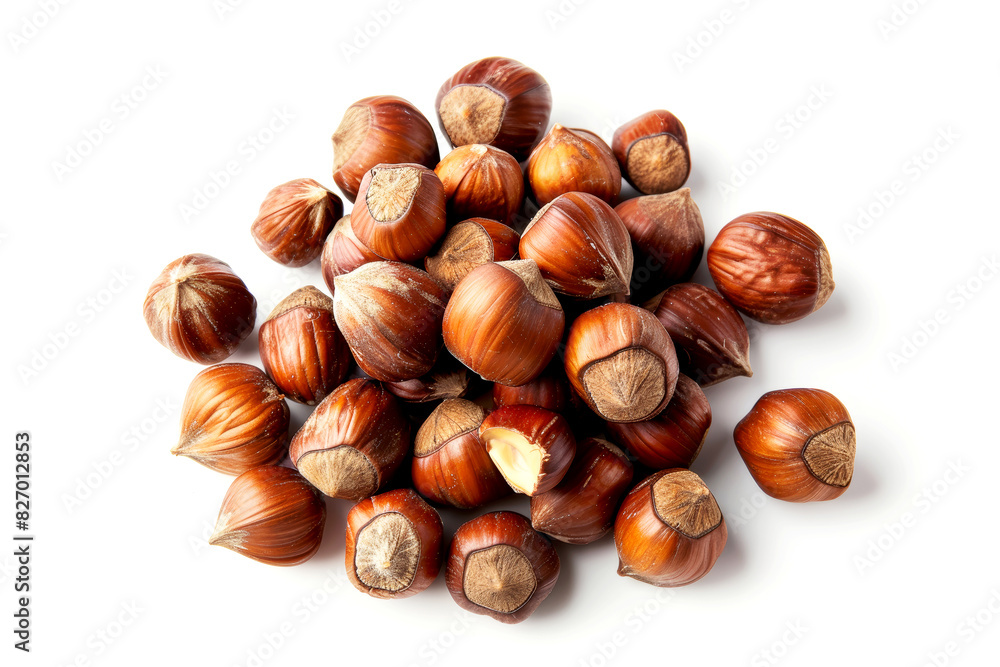 Hazelnuts isolated on white background. Food concept. Hazelnuts isolated on white background. Food concept.