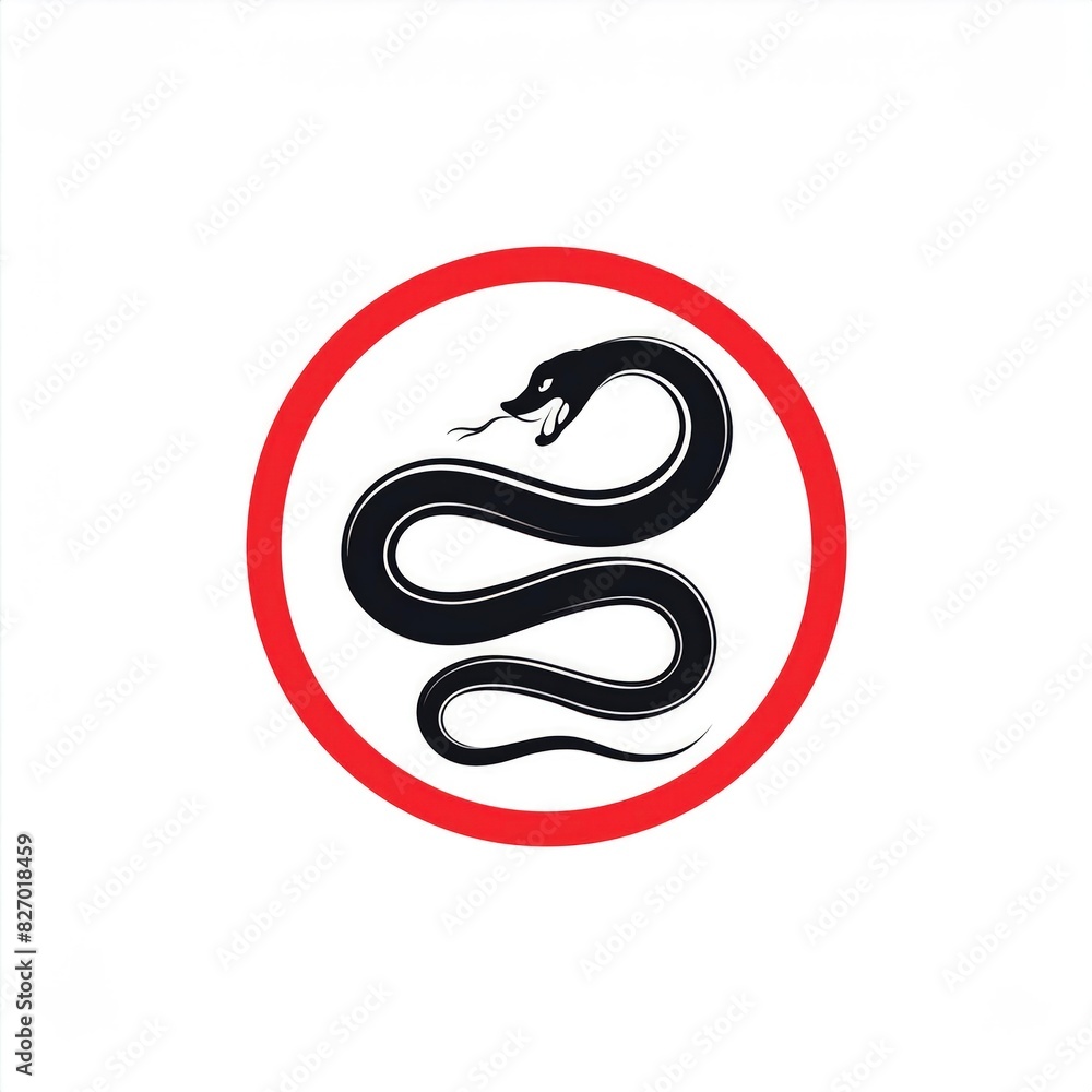 Obraz premium snake icon or snake logo. logo iconic snake chinese, circel logo snake, red snake logo. black color and white background. shio snake, snake chinese new years, snake tatto design, snake art. 