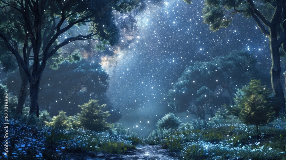 Milkyway forest nature backgrounds concept Milkyway forest nature backgrounds concept