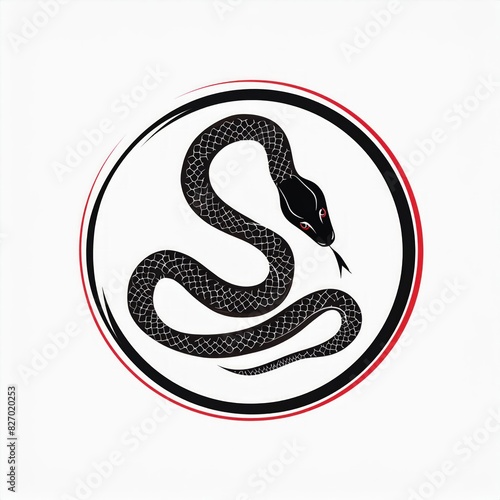 snake icon or snake logo. logo iconic snake chinese, circel logo snake, red snake logo. black color and white background. shio snake, snake chinese new years, snake tatto design, snake art. 