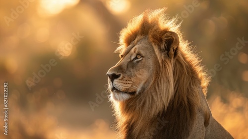 Male Lion in Backlight