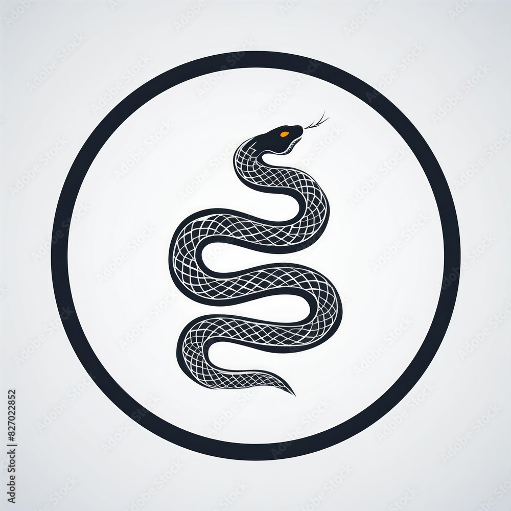 Naklejka premium snake symbol on a white background