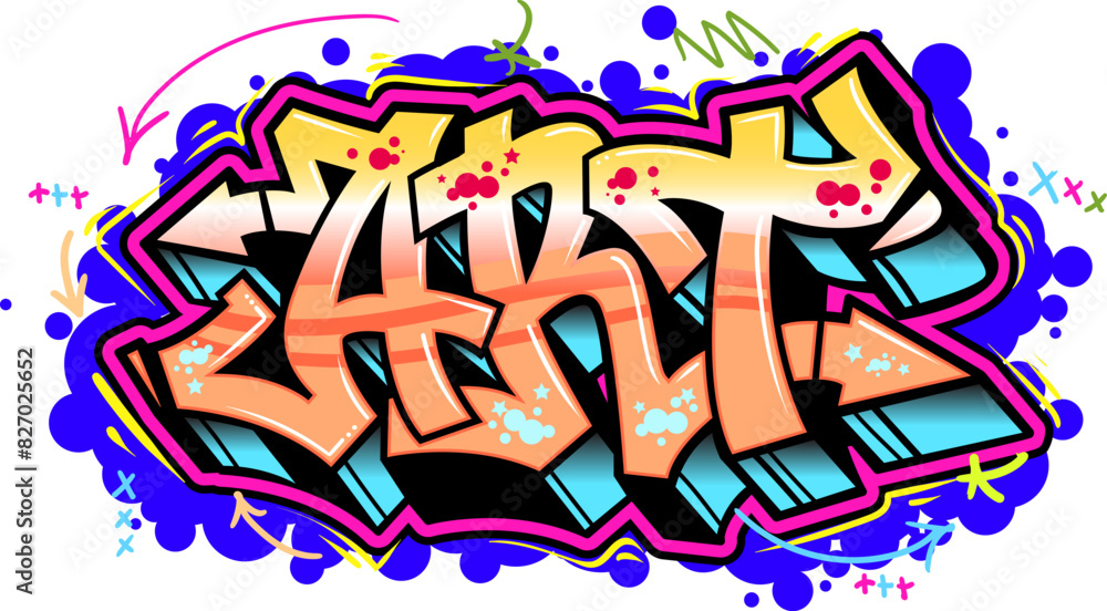 Graffiti art text vector illustration Graffiti art text vector illustration