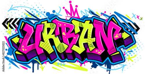 Graffiti art text vector illustration