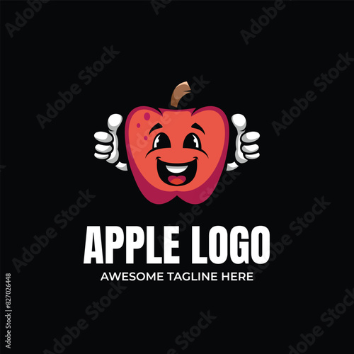 Apple Illustration Mascot Logo