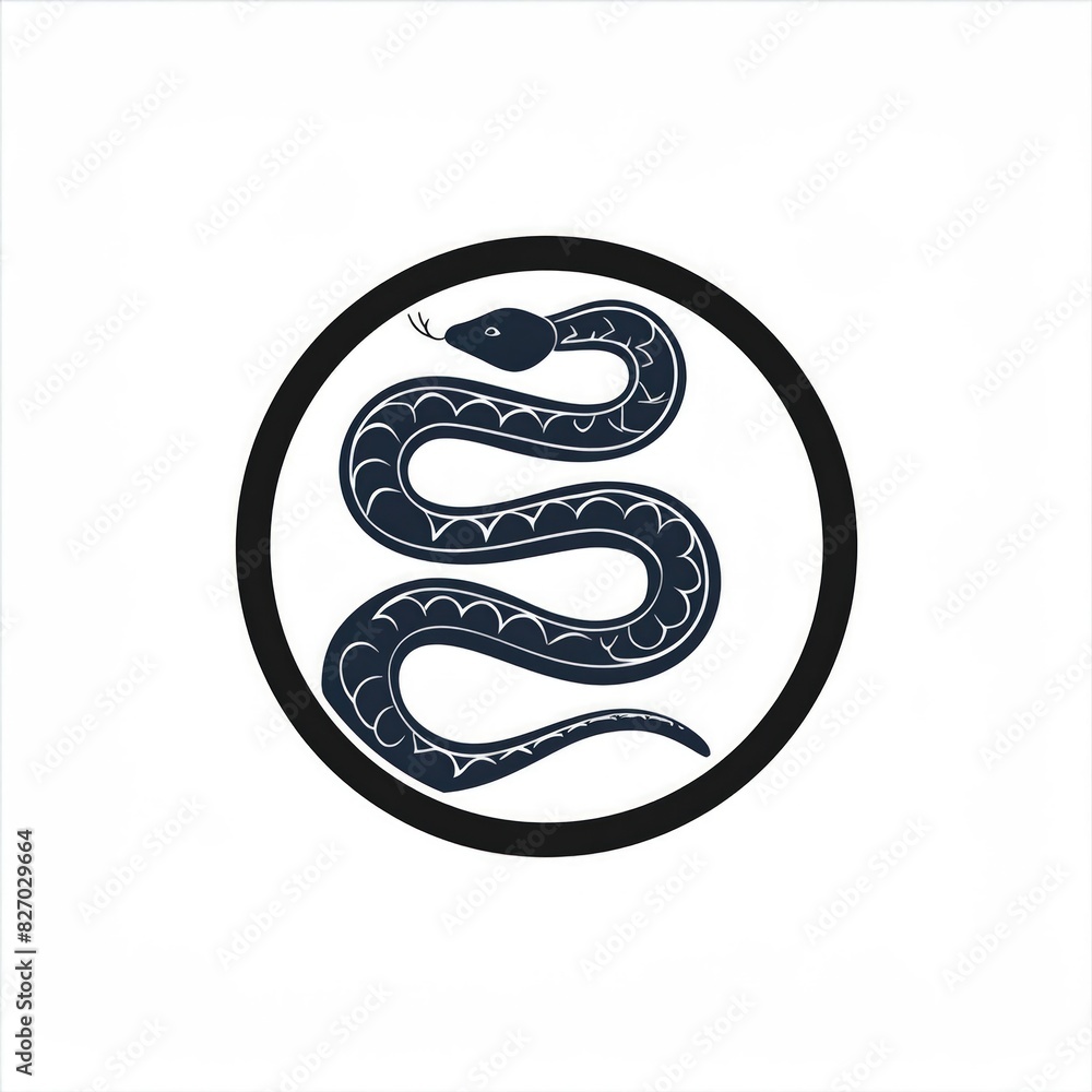 Obraz premium chinese zodiac year of the snake, chinese new year, chinese new year, logo iconic snake, circel logo snake, red snake logo, wood snake chinese new year symbol, logo red snake cool