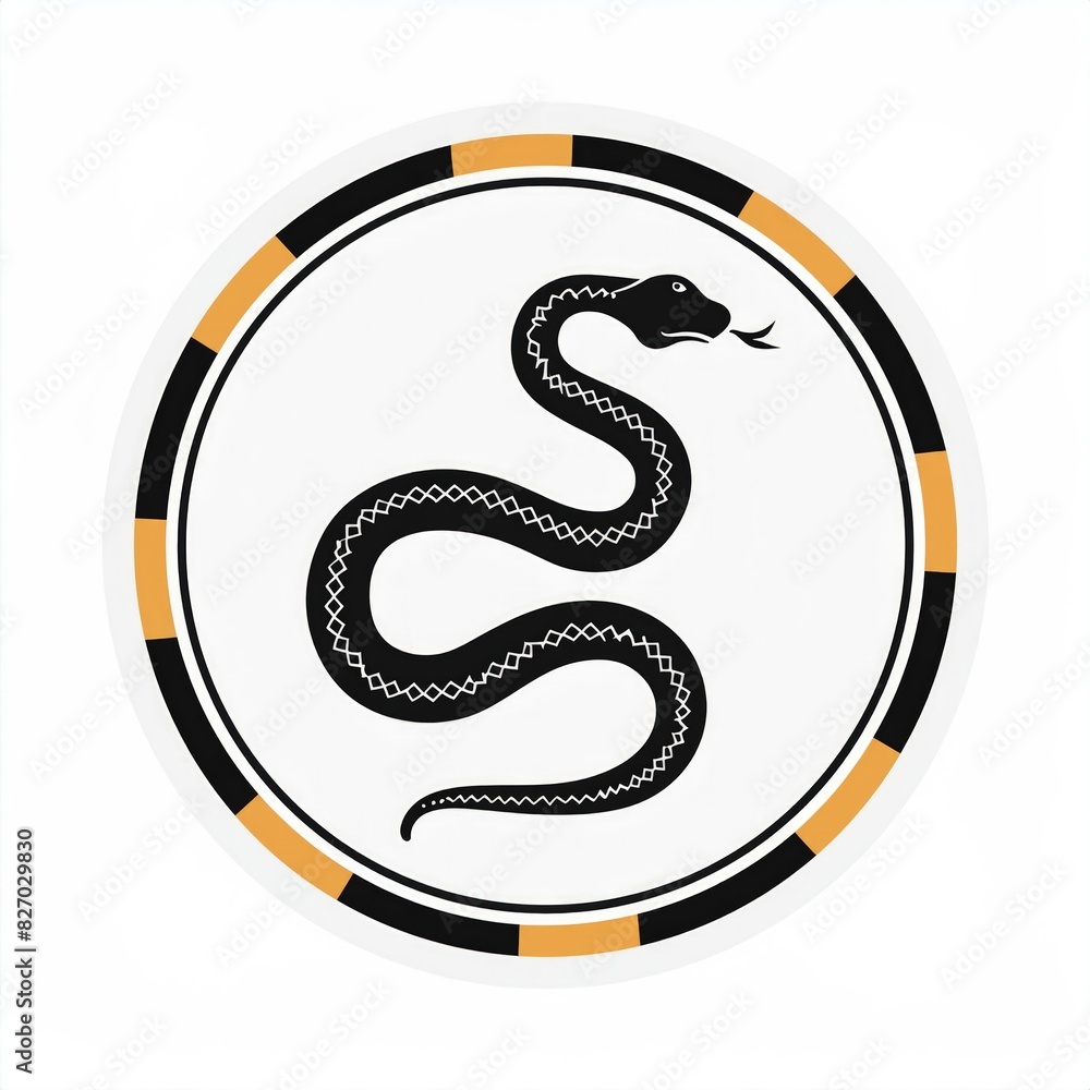 Naklejka premium chinese zodiac year of the snake, chinese new year, chinese new year, logo iconic snake, circel logo snake, red snake logo, wood snake chinese new year symbol, logo red snake cool