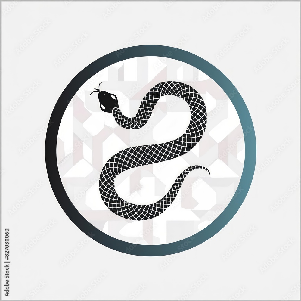 Obraz premium chinese zodiac year of the snake, chinese new year, chinese new year, logo iconic snake, circel logo snake, red snake logo, wood snake chinese new year symbol, logo red snake cool