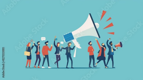 An illustration of a business leveraging strong brand loyalty by launching a customer advocacy program, turning loyal customers into brand ambassadors