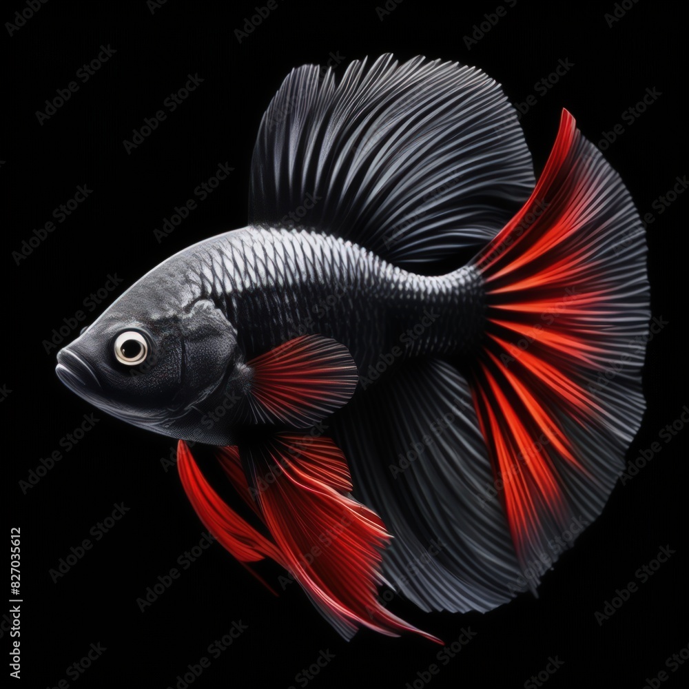 Fototapeta premium betta fish Double Tail or Double Tail Betta black